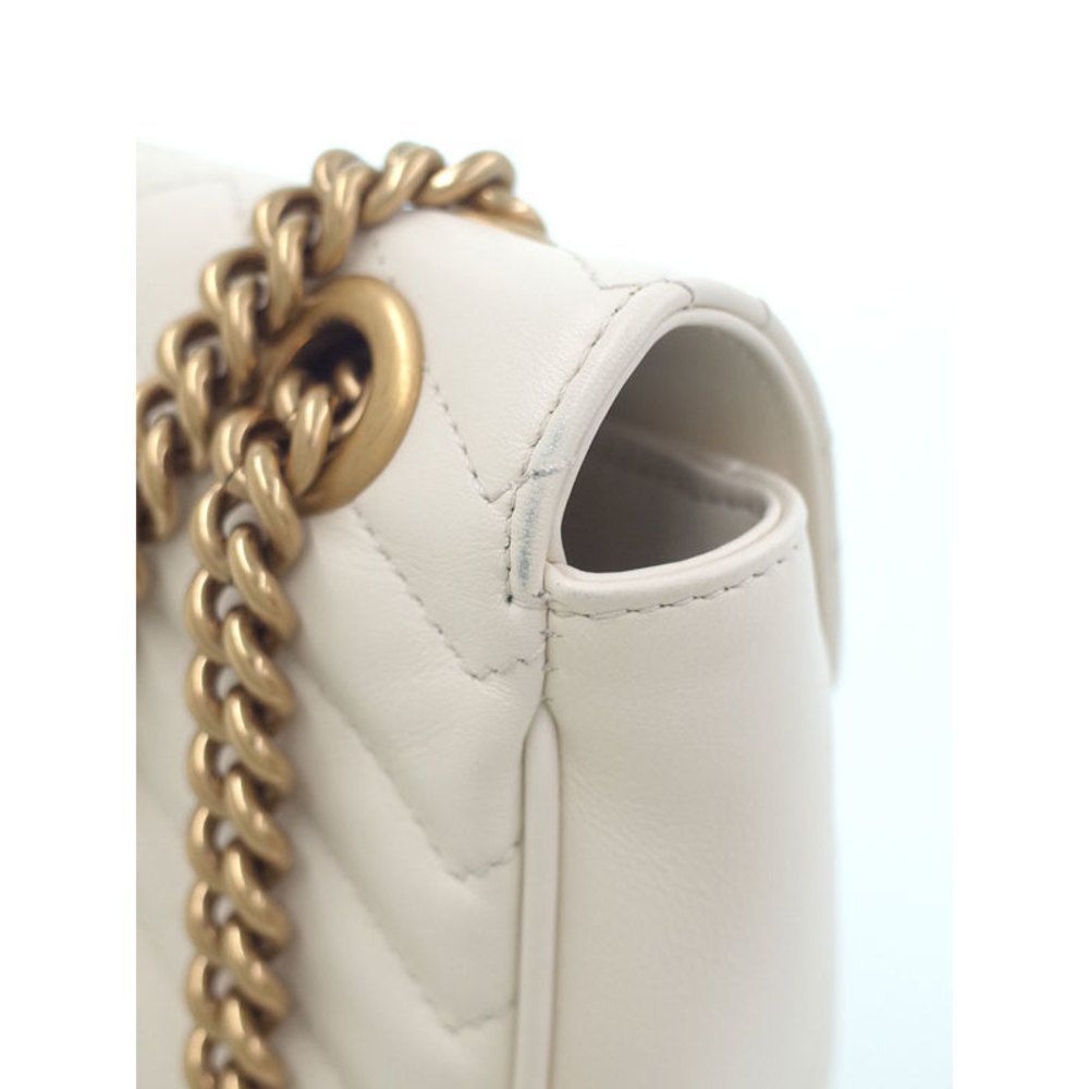 Gucci GG Marmont Quilted Small Shoulder Bag Chain Shoulder Bag White - Picture 8 of 9